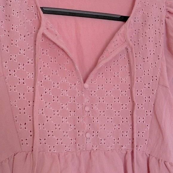 Z Supply Celeste Mauve Eyelet Blouse Cottagecore Coastal Bohemian - Picture 5 of 9